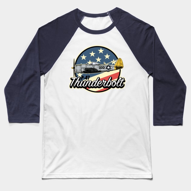 P-47 Thunderbolt Baseball T-Shirt by TCP